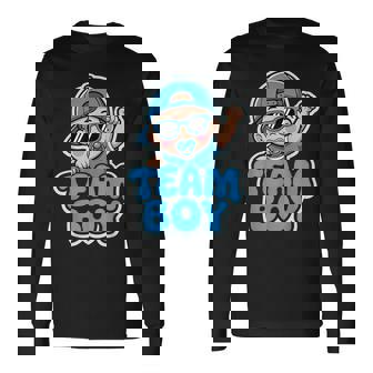 Gender Reveal Party Team Boy Cute Announcement Long Sleeve T-Shirt - Seseable