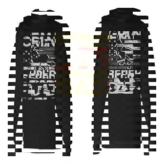 German Shepherd Dad American Flag German Shepherds Long Sleeve T-Shirt | Mazezy