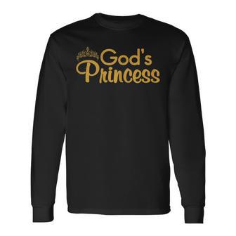 God's Princess Con Corona Dorata Maglietta a maniche lunghe - Novitaregali