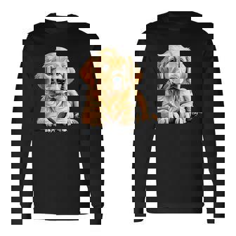 Golden Retriever Dog Puppy Graphic Long Sleeve T-Shirt - Monsterry