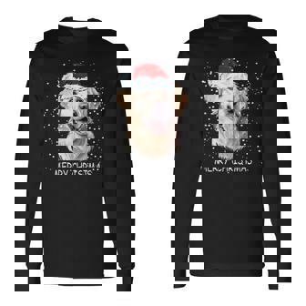 Golden Retriever Dog Santa Christmas Lights Xmas Boys Long Sleeve T-Shirt | Mazezy