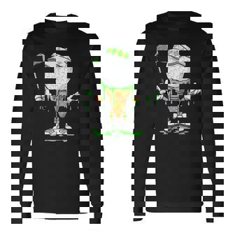 Golf Ball Ice Cream Cone Drip Graphic Long Sleeve T-Shirt | Mazezy