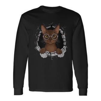 Graffiti Wall Art Burmese Cat Sunglasses Long Sleeve T-Shirt - Monsterry