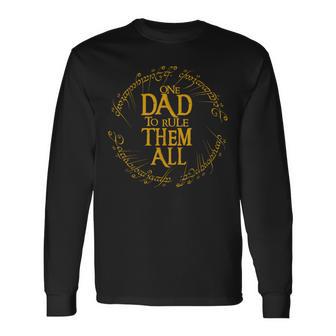 Gráfico Divertido De Fantasía Con Texto En Inglés One Dad To Rule Them All Camiseta de manga larga - Regaloses