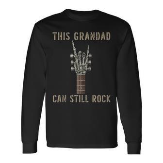 This Grandad Can Still Rock On Skeleton Hand Guitar Birthday Tank Top Long Sleeve T-Shirt | Mazezy