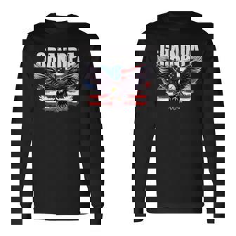 Grandpa Usa Flag With Eagle Patriotic 4Th Of July Grandpa Long Sleeve T-Shirt - Thegiftio