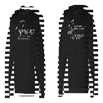 Groom Est 2026 Matching Getting Ready Bride Groom Wedding Long Sleeve T-Shirt | Seseable UK