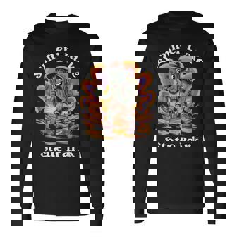 Groovy Sumner Lake State Park New Mexico Hiking Cactus Long Sleeve T-Shirt | Mazezy