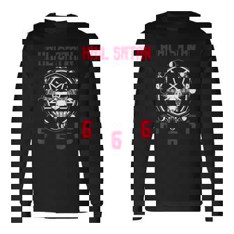Hailatan 666 バフォメット ペンタグラム ルシファー オカルトサタニック 長袖Tシャツ - Kawaiitshirt
