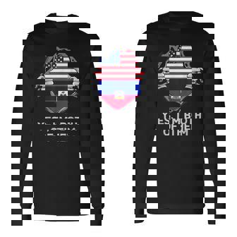 Half American Half Haitian Usa Haiti Flag メンズ レディース 長袖Tシャツ - Kawaiitshirt