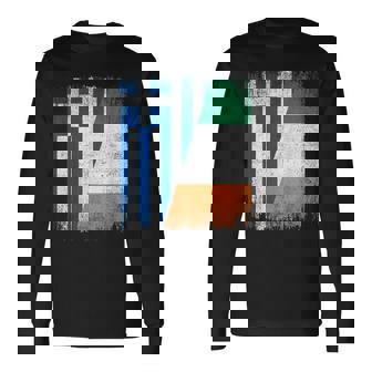 Half Greece Ireland Flag Greek Irish Pride Roots Long Sleeve T-Shirt | Mazezy