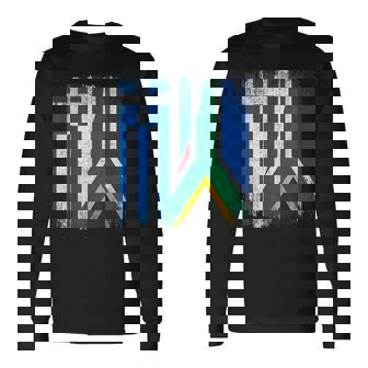 Half Greece South Africa Flag Greek African Pride Roots Long Sleeve T-Shirt | Mazezy