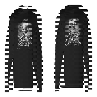 Halloween Video Gaming Skeleton Boys Kids Gamer Men Long Sleeve T-Shirt | Mazezy
