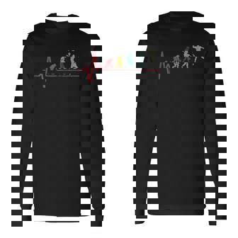 Handball Playerintage Retro Heartbeat Evolution Handball T-shirt à manches longues - Cadeauxyz