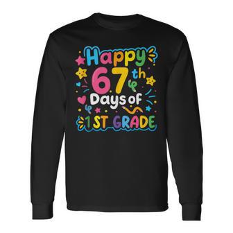 Happy 67th Day Of 1st Grade School Meme 67 Kids Teachers Tank Top Long Sleeve T-Shirt | Mazezy