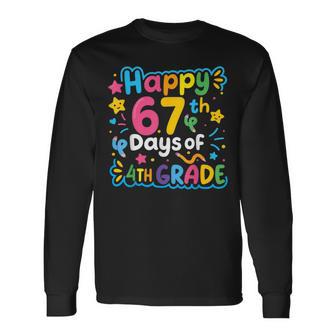 Happy 67th Day Of 4th Grade School Meme 67 Kids Teachers Long Sleeve T-Shirt | Mazezy