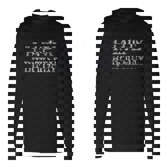 Happy Birthday ハッピーバースデー【ダイヤモンドip フォント】お誕生日 キラキラ 面白い 長袖Tシャツ - Kawaiitshirt