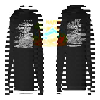 Happy Camp-Giving Turkey Thanksgiving Rv Camping Pumpkin Long Sleeve T-Shirt - Seseable