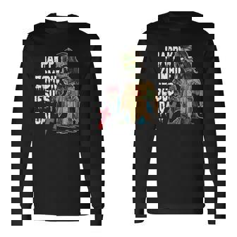 Happy Zombie Jesus Day Skeleton Horror Christ Halloween Long Sleeve T-Shirt | Seseable UK