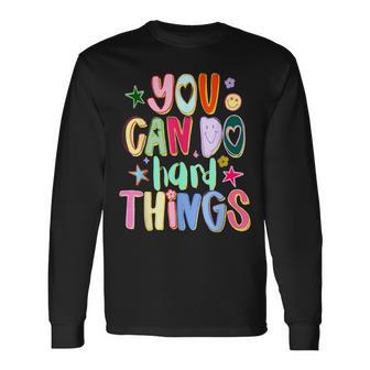You Can Do Hard Things Autism Awareness Autistic Puzzle Long Sleeve T-Shirt | Seseable UK