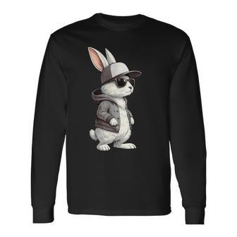 Hasengesicht Mitonnenbrille Kappe Ostern Tag Für Jungen Herren Kinder Langarmshirts - Geschenkecke