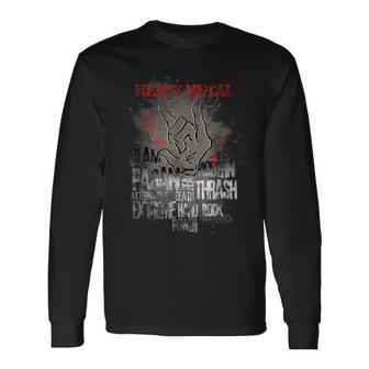 Heavy Hard Rock Música Diablo Cuernos Manos Pertenecientes Camiseta de manga larga - Regaloses