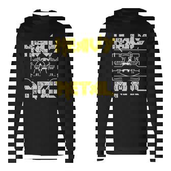 Heavy Metal Death Rock Keleton Horns Up ヘヴィメタル 長袖Tシャツ - Kawaiitshirt