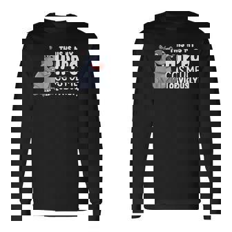 Hippo Costume Halloween Outfit Animal Lover Long Sleeve T-Shirt | Mazezy