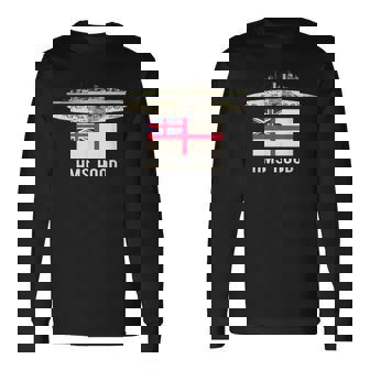 Hms Hood イギリス戦艦図 海軍旗 長袖Tシャツ - Kawaiitshirt