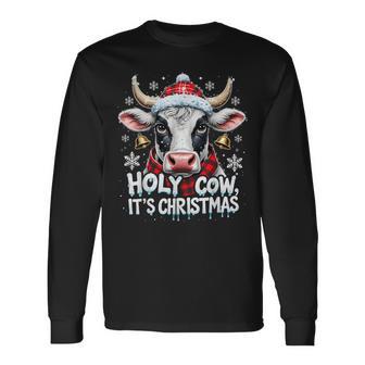 Holy Cow It’S Christmas Farm Holiday Long Sleeve T-Shirt - Thegiftio UK