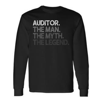 Hombre Mito Del Hombre Del Regalo Del Auditor La Leyenda Camiseta de manga larga - Regaloses