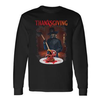 Home For Man Thanksgiving Day Horror Movies Cutting Turkey Long Sleeve T-Shirt - Thegiftio UK