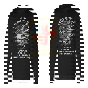 Home In The USA Heart In United Kingdom British Roots USA Long Sleeve T-Shirt | Mazezy