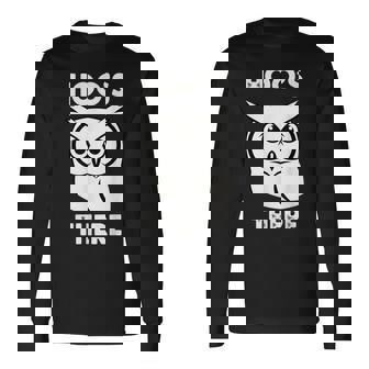 Hoo's There Owl Pun Bird Watching Nature Lover Long Sleeve T-Shirt | Mazezy