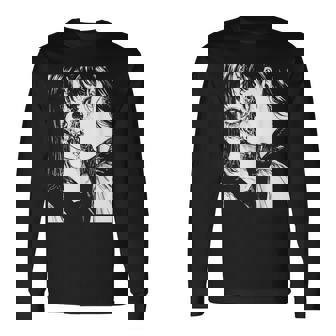 Horror Anime Manga Japan Japanese Creepy Kawaii Goth Long Sleeve T-Shirt | Mazezy