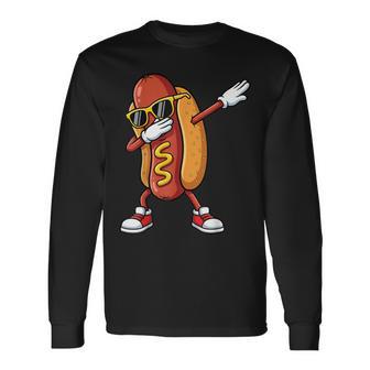 Hotdog Dabbing Hot Dog Long Sleeve T-Shirt - Thegiftio UK