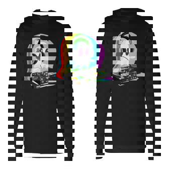 House Music Ghost DJ Optical Illusion EDM Halloween Rave DJ Tank Top Long Sleeve T-Shirt | Mazezy