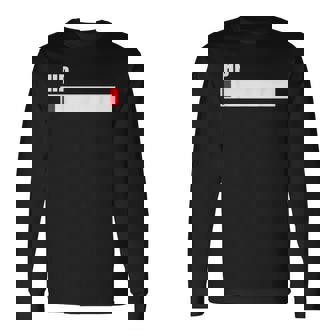 Hpが残りわずか 体力がない 限界 おもしろ ユーモア ゲーム Hpバー 黒 他カラー メンズ レディース 大きいサイズ 長袖Tシャツ - Kawaiitshirt