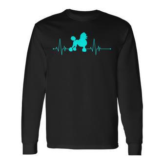 Hundebesitzer Geschenkidee Hunde Ekg Herzschlag Pudel Langarmshirts - Seseable