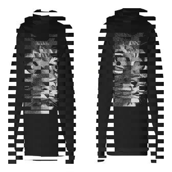 Hypnotic Cats Weird Eyes Horror Weirdcore Spooky Halloween Tank Top Long Sleeve T-Shirt | Mazezy