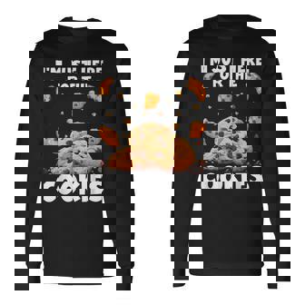 I'm Just Here For The Cookies Chocolate Chip Cookie Long Sleeve T-Shirt | Mazezy