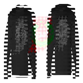 Indiana Buffalo Plaid Christmas Home Wreath Retro Long Sleeve T-Shirt | Mazezy