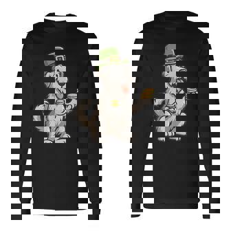 Irish Wolfhound Leprechaun Ireland Dog Mom Dad Tank Top Long Sleeve T-Shirt | Mazezy