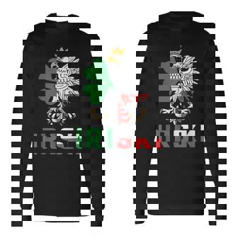 Iriski Half Irish Polish Ireland Poland St Patrick's Day Long Sleeve T-Shirt | Mazezy