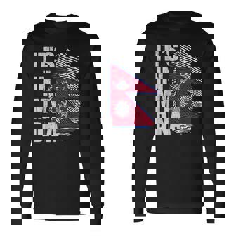 It's In My Dna ネパール ネパール国旗 指紋 長袖Tシャツ - Kawaiitshirt