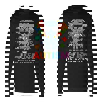 It's Ok To Be Different Awareness Elephant 長袖Tシャツ - Kawaiitshirt