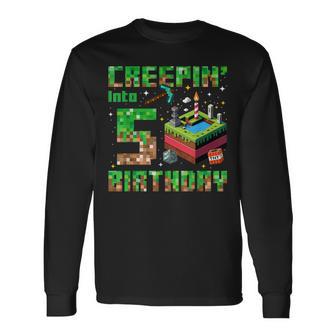 It's My 5Th Birthday Gamer Creepin Into 5 Pixel Adventure Long Sleeve T-Shirt - Thegiftio UK