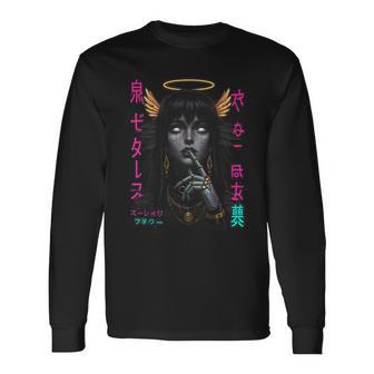 Japanese Aesthetic Streetwear Cyberpunk Anime Manga Techwear Long Sleeve T-Shirt - Seseable