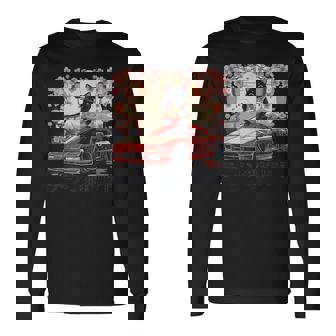 JDM Sports Car Anime Cat Long Sleeve T-Shirt | Mazezy