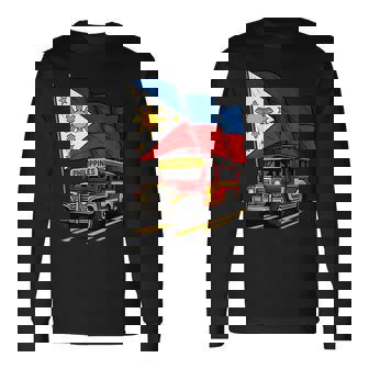 Jeepney フィリピン国旗 誇り高きフィリピンのお土産 長袖Tシャツ - Kawaiitshirt